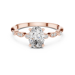Heirloom Aura Oval-Cut Side Diamond Ring
