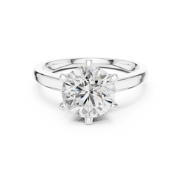 Pure Grace Round Solitaire Six Prong Diamond Ring