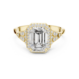 Luxe Geometry Emerald-Cut with Side Stone Diamond Ring