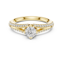 Promise Path Round-Cut Diamond Split Shank Ring