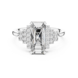 Infinite Edge Baguette Diamond with Side Stone Ring