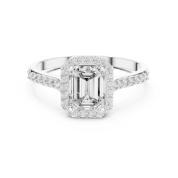 Enchanted Emerald Halo Diamond Engagement Ring
