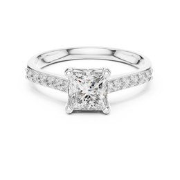 Luminous Devotion Princess-Cut with Side Stone Diamond Ring