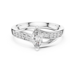Blushing Marquise-Cut Diamond Split Engagement Ring