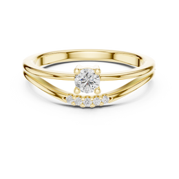 Round Solitaire Diamond Ring with Elegant Split Shank