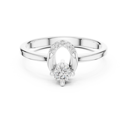 Modern Round Solitaire Diamond Ring with Open Arch Detail