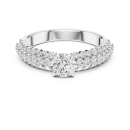 Radiant Harmony Round-Cut Double Band Diamond Ring