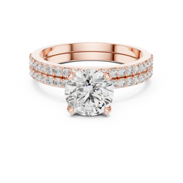Radiant Grace Round Solitaire Diamond Ring Set