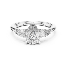 Serenity Pear Cut Three-Stone Diamond Ring
