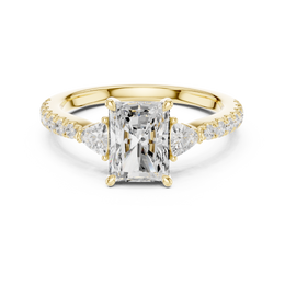 Premium Engagement Ring with Pavé Accent Band