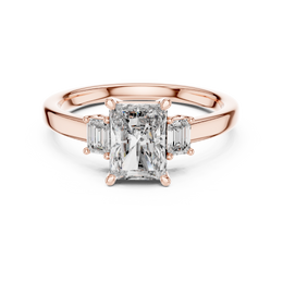 Regal Embrace Radiant-Cut Three Stone Engagement Ring