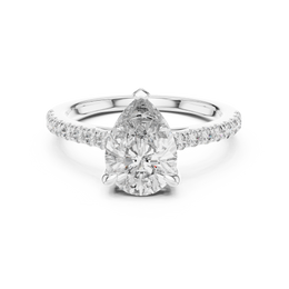 Celeste Pear-Cut Three Prong Side Stone Diamond Ring