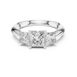 Trinity Princess-Cut Diamond Trio Engagement Ring