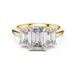 Regal Emerald-Cut Trilogy Diamond Ring