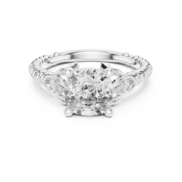 Cushion Solitaire Four Prong Diamond Setting Ring