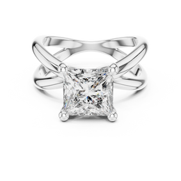 Princess Solitaire Four Prong Diamond Setting Ring