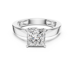 Princess-Cut Solitaire Four Prong Diamond Setting Ring
