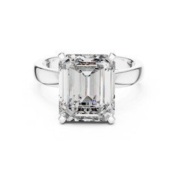 Emerald Solitaire Four Prong Diamond Setting Classy Ring