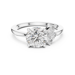 Aurora Petal Ring with Round Diamond