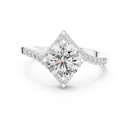 Diamond Crest Ring with Halo Setting