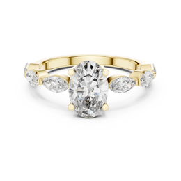Marquise Symphony Ring with Center Oval Diamond