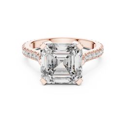 The Majesty Asscher Diamond Ring With Side Stone