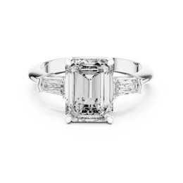 Emerald Elegance Ring with Customize baguette