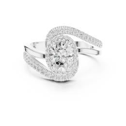 Oval Radiance Twist Engagement Ring