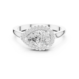 Halo Crown Pear Diamond Ring