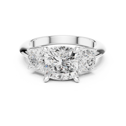 Crown Three-Stone With Round Cut Diamond