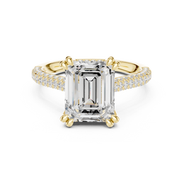 Elegant Bridal Statement Ring with Four Tiger Prong with Lebgrown Diamond
