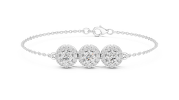 Graceful Trio Sparkle with Trio Set Round Diamond for Gifting Bracelet