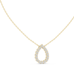 Teardrop Diamond Halo Pendant Necklace