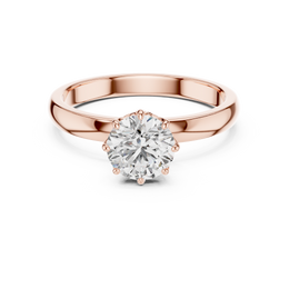 Round-Cut Solitaire Eight Prong Diamond Setting Ring