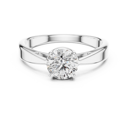 Round-Cut Solitaire Four Prong Diamond Setting Ring