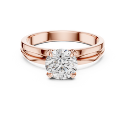 Round-Cut Solitaire Four Prong Diamond Setting Ring With Legacy