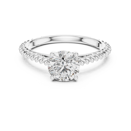 Round-Cut Solitaire Four Prong Diamond Setting