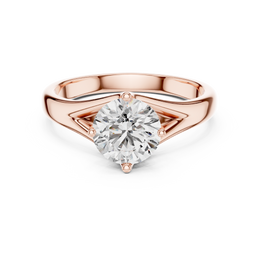 Round-Cut Solitaire Eight Prong Diamond Setting Ring