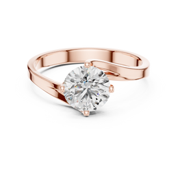 Round-Cut Solitaire Eight Prong Diamond Setting Ring