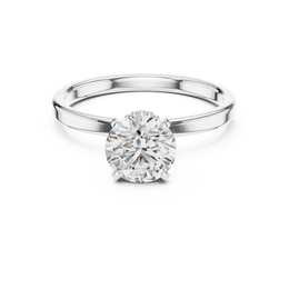 Round-Cut Solitaire Eight Prong Diamond Setting Ring