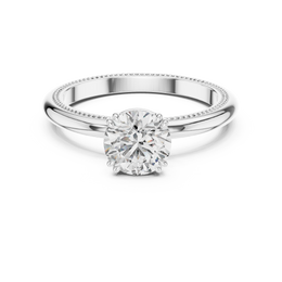 Round-Cut Solitaire Eight Prong Diamond Setting Ring