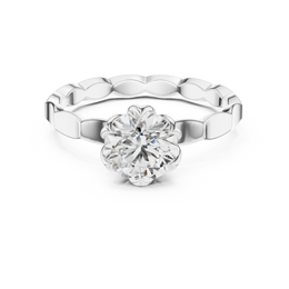 Round-Cut Solitaire Six Prong Diamond Setting Ring