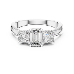 Aurora Emerald Spark Ring With Princess Side Diamond