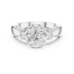 Blossom Twist Round Diamond Engagement Ring