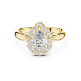 Eternal Teardrop Pear Diamond Ring with Side Stone