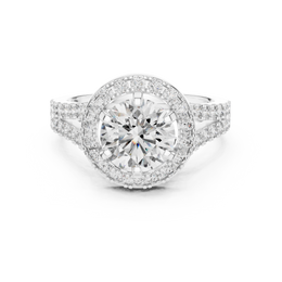 Majesty Round Halo Six Prong Setting Diamond Ring