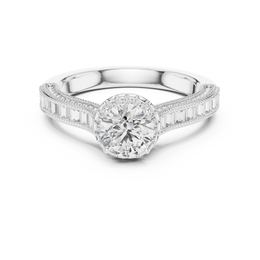 Elegance Round Solitaire Four Prong Setting Diamond Ring