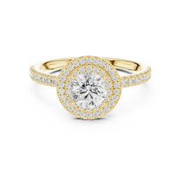Halo Whisper Round Diamond Ring With Pave Setting