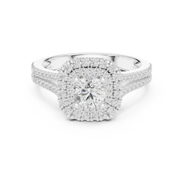 Celestial Charm Double Halo Ring With Round Diamond