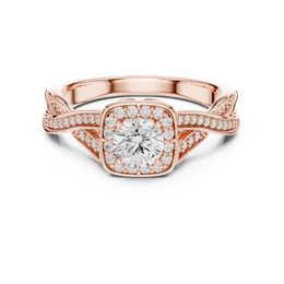 Regal Round Halo Round Diamond With Pave Setting Ring